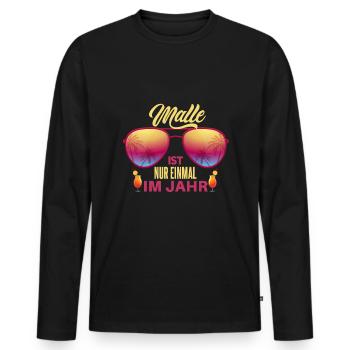 Witziges Mallorca Insel Motiv - Männer Premium Bio Langarmshirt - Schwarz - Vorne - Nico (187cm)
