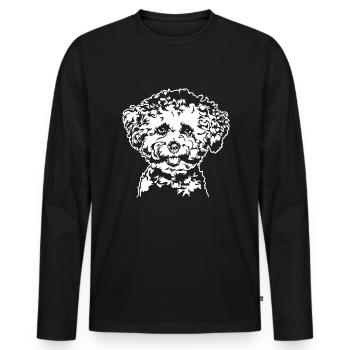 BICHON FRISE Portrait Chiens Wilsigns - T-shirt manches longues Premium bio Homme - noir - Devant - Nico (187cm)