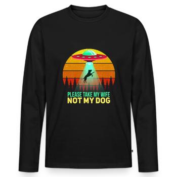 Witziges Hunde Hundehalter Spruch Motiv - Männer Premium Bio Langarmshirt - Schwarz - Vorne - Nico (187cm)