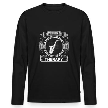 Witziges Trompeten Musiker Komponisten - Männer Premium Bio Langarmshirt - Schwarz - Vorne - Nico (187cm)