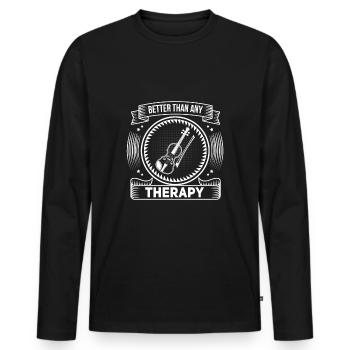 Witziger Violinen Violinisten Spruch - Männer Premium Bio Langarmshirt - Schwarz - Vorne - Nico (187cm)