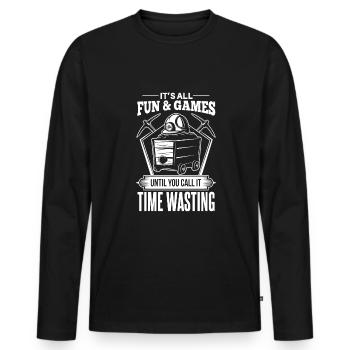 Collecteur de minéraux Cool Gold Digger - T-shirt manches longues Premium bio Homme - noir - Devant - Nico (187cm)
