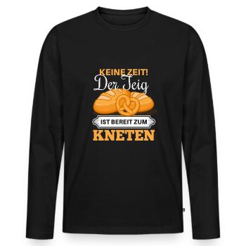 Cooles Brot backen Bäcker Spruch Motiv - Männer Premium Bio Langarmshirt - Schwarz - Vorne - Nico (187cm)