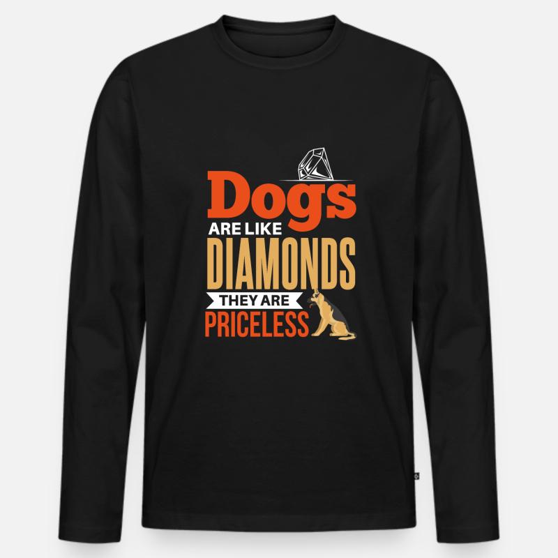 Cooler Hunde Haustier Spruch - Männer Premium Bio Langarmshirt - Schwarz