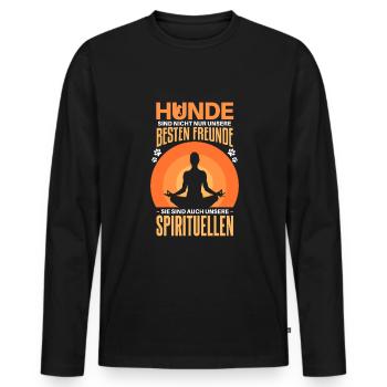 Cool Dog Pet Saying - Men's Premium Organic Long Sleeve Shirt - black - Front - Nico (187cm)