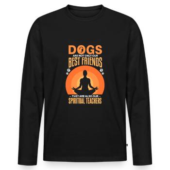 Cool Dog Pet Saying - Men's Premium Organic Long Sleeve Shirt - black - Front - Nico (187cm)