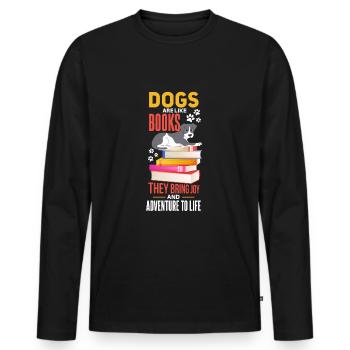 Cool Dog Pet Saying - Men's Premium Organic Long Sleeve Shirt - black - Front - Nico (187cm)