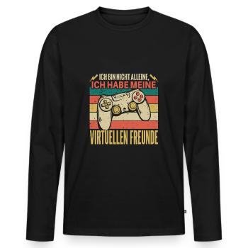 Cooles Gamer Zocker Spruch Design - Männer Premium Bio Langarmshirt - Schwarz - Vorne - Nico (187cm)