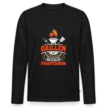 Cooler Griller Barbeque Grillen Spruch - Männer Premium Bio Langarmshirt - Schwarz - Vorne - Nico (187cm)