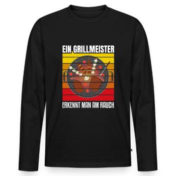 Cooler Griller Barbeque Grillen Spruch - Männer Premium Bio Langarmshirt - Schwarz - Vorne - Nico (187cm)