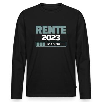Rente 2023 loading - Männer Premium Bio Langarmshirt - Schwarz - Vorne - Nico (187cm)
