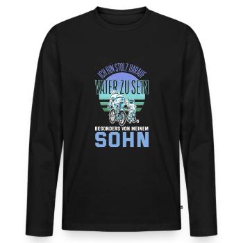 Cooler Vater und Sohn Spruch - Männer Premium Bio Langarmshirt - Schwarz - Vorne - Nico (187cm)