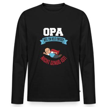 Cooles Opa Großvater Enkel Spruch Motiv - Männer Premium Bio Langarmshirt - Schwarz - Vorne - Nico (187cm)