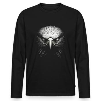 Bald Eagle - Men's Premium Organic Long Sleeve Shirt - black - Front - Nico (187cm)