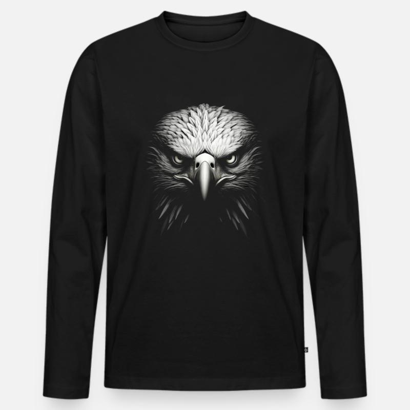 Bald Eagle - Männer Premium Bio Langarmshirt - Schwarz