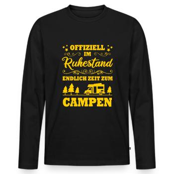 Retirement finally time for camping retirement camping - Men's Premium Organic Long Sleeve Shirt - black - Front - Nico (187cm)