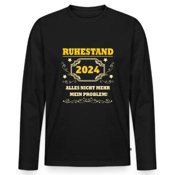 2024 Retirement all no longer my problem Pension - Men's Premium Organic Long Sleeve Shirt - black - Front - Nico (187cm)