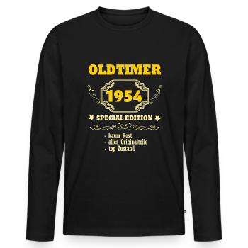 1954 Vintage Car 70th Birthday Gift Vintage 1954 - Men's Premium Organic Long Sleeve Shirt - black - Front - Nico (187cm)