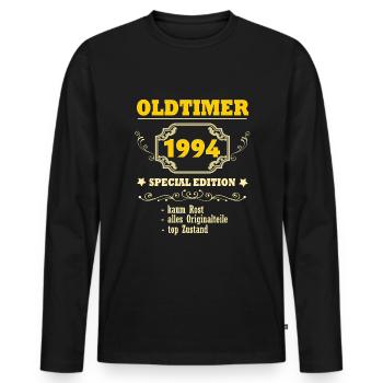 Vintage 1994 Vintage 1994 Born Gift - Men's Premium Organic Long Sleeve Shirt - black - Front - Nico (187cm)