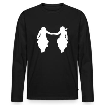 Bikercouple couple couple motorcycle super athletes - Men's Premium Organic Long Sleeve Shirt - black - Front - Nico (187cm)