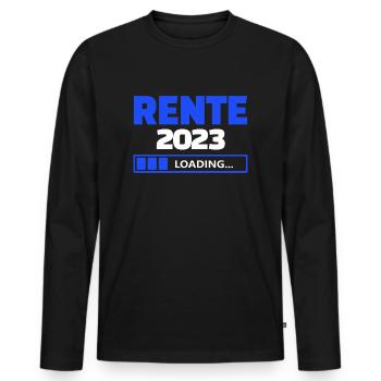 Rente 2023 loading - Männer Premium Bio Langarmshirt - Schwarz - Vorne - Nico (187cm)