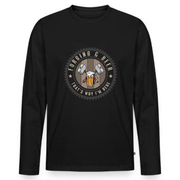 Lustiger Schmied Spruch & Schmieden - Männer Premium Bio Langarmshirt - Schwarz - Vorne - Nico (187cm)