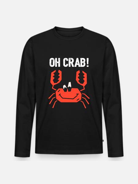 Oh Krabbe - Männer Premium Bio Langarmshirt - Schwarz