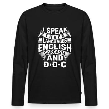 Library Assistant Library Assistant - Men's Premium Organic Long Sleeve Shirt - black - Front - Nico (187cm)