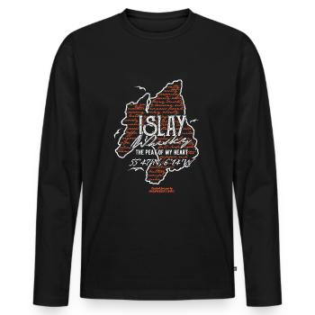 Whisky Islay Peat Of My Heart rot - Männer Premium Bio Langarmshirt - Schwarz - Vorne - Nico (187cm)