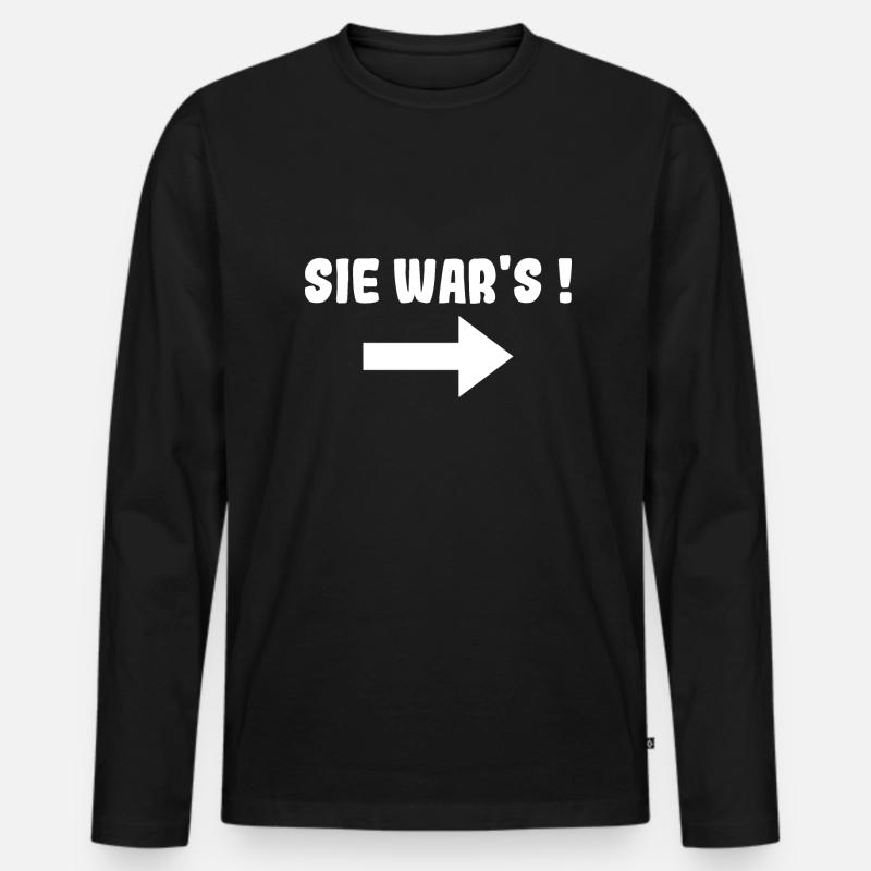 Sie wars! Drilling Partnerlook Geschenk - Männer Premium Bio Langarmshirt - Schwarz