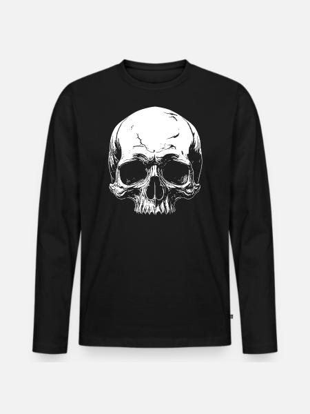 Crâne - T-shirt manches longues Premium bio Homme - noir