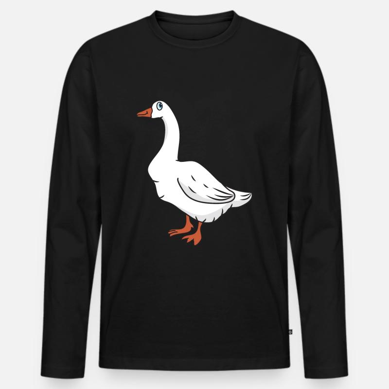 Gans - Männer Premium Bio Langarmshirt - Schwarz