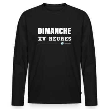 rugby t shirt de rugby - T-shirt manches longues Premium bio Homme - noir - Devant - Nico (187cm)