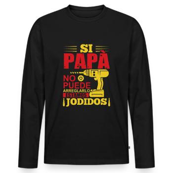 Papà Manitas Artesano Regalo Para El Día Del Padre - T-shirt manches longues Premium bio Homme - noir - Devant - Nico (187cm)