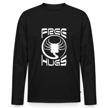 Free Hugs - Free Hugs - Here - Men's Premium Organic Long Sleeve Shirt - black - Front - Nico (187cm)