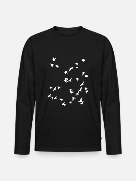 Bird flock flies - Men's Premium Organic Long Sleeve Shirt - black