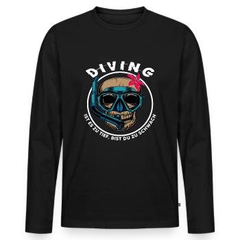 apnoe dive oxygen apnea divers snorkel - Men's Premium Organic Long Sleeve Shirt - black - Front - Nico (187cm)