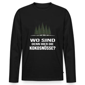 wild Bushcraft outdoor survival Jungel Kokosnüsse - Männer Premium Bio Langarmshirt - Schwarz - Vorne - Nico (187cm)