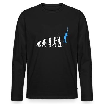 Tennisspieler Evolution Tennisschläger Geschenk - Männer Premium Bio Langarmshirt - Schwarz - Vorne - Nico (187cm)