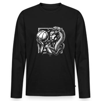 BLACK BASKETBALL MAMBA KOBE BEAN MENTALITY 9 - Männer Premium Bio Langarmshirt - Schwarz - Vorne - Nico (187cm)