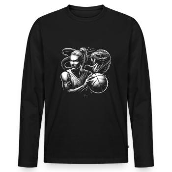 BLACK BASKETBALL MAMBA KOBE BEAN MENTALITY 13 - Männer Premium Bio Langarmshirt - Schwarz - Vorne - Nico (187cm)