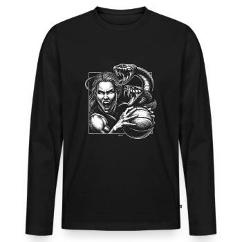 BLACK BASKETBALL MAMBA KOBE BEAN MENTALITY 4 - Männer Premium Bio Langarmshirt - Schwarz - Vorne - Nico (187cm)