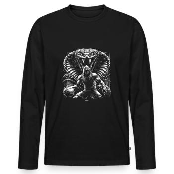 BLACK BASKETBALL MAMBA KOBE BEAN MENTALITY - Männer Premium Bio Langarmshirt - Schwarz - Vorne - Nico (187cm)