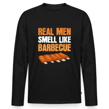 BBQ Grill King Grill Master Pince à gril - T-shirt manches longues Premium bio Homme - noir - Devant - Nico (187cm)