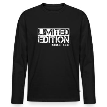 Limited Edition 1980 Birthday birth year birth - Men's Premium Organic Long Sleeve Shirt - black - Front - Nico (187cm)