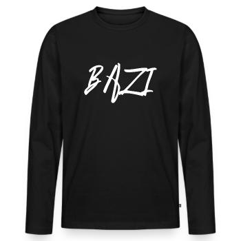 BAZI Bavarian expression - Men's Premium Organic Long Sleeve Shirt - black - Front - Nico (187cm)