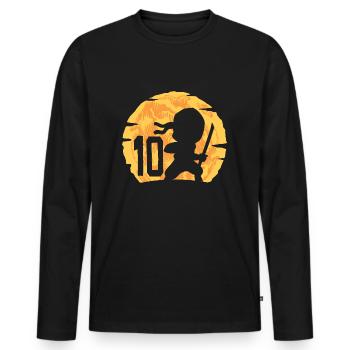 10. Geburtstag Junge 10 Jahre alt Ninja - Männer Premium Bio Langarmshirt - Schwarz - Vorne - Nico (187cm)