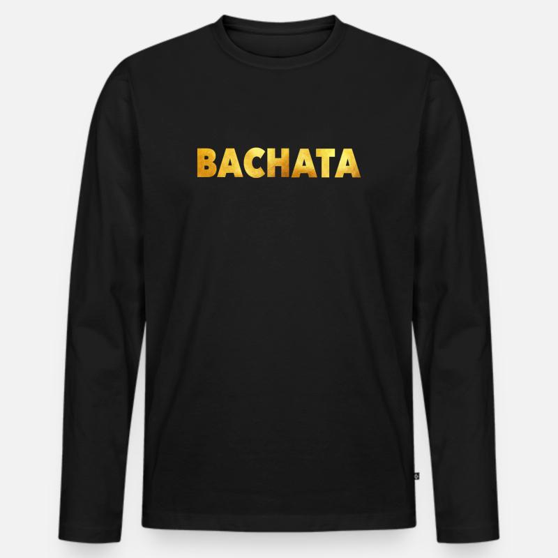Bachata GOLD - Bachata Dance Shirt - Männer Premium Bio Langarmshirt - Schwarz