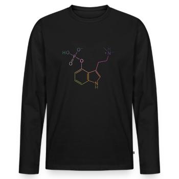 Psilocybin Molecule Chemistry Magic Mushrooms Mushroom Psy - Men's Premium Organic Long Sleeve Shirt - black - Front - Nico (187cm)