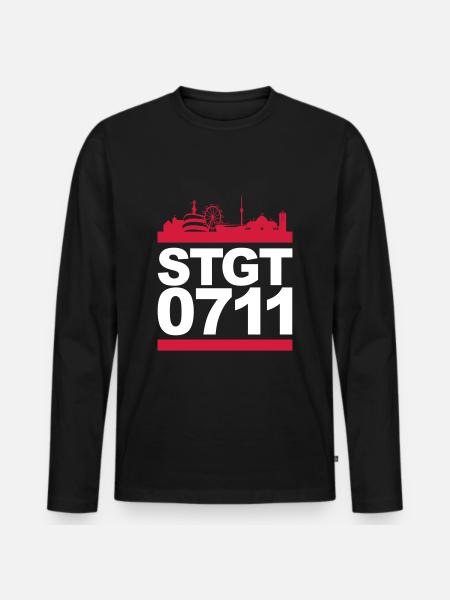 STGT 0711 - Männer Premium Bio Langarmshirt - Schwarz
